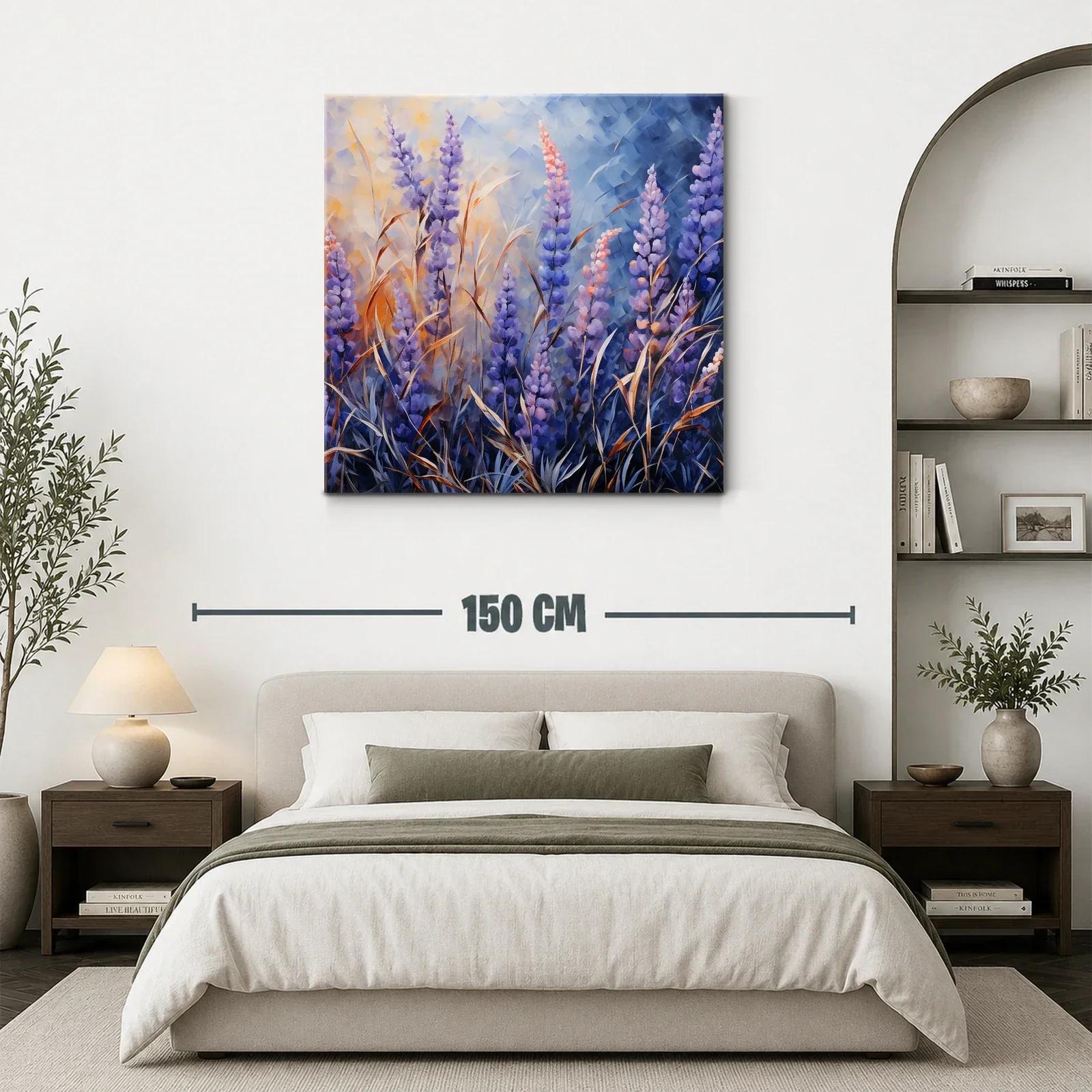 Cuadro floral con tonos violeta y azul suave — miniatura 3