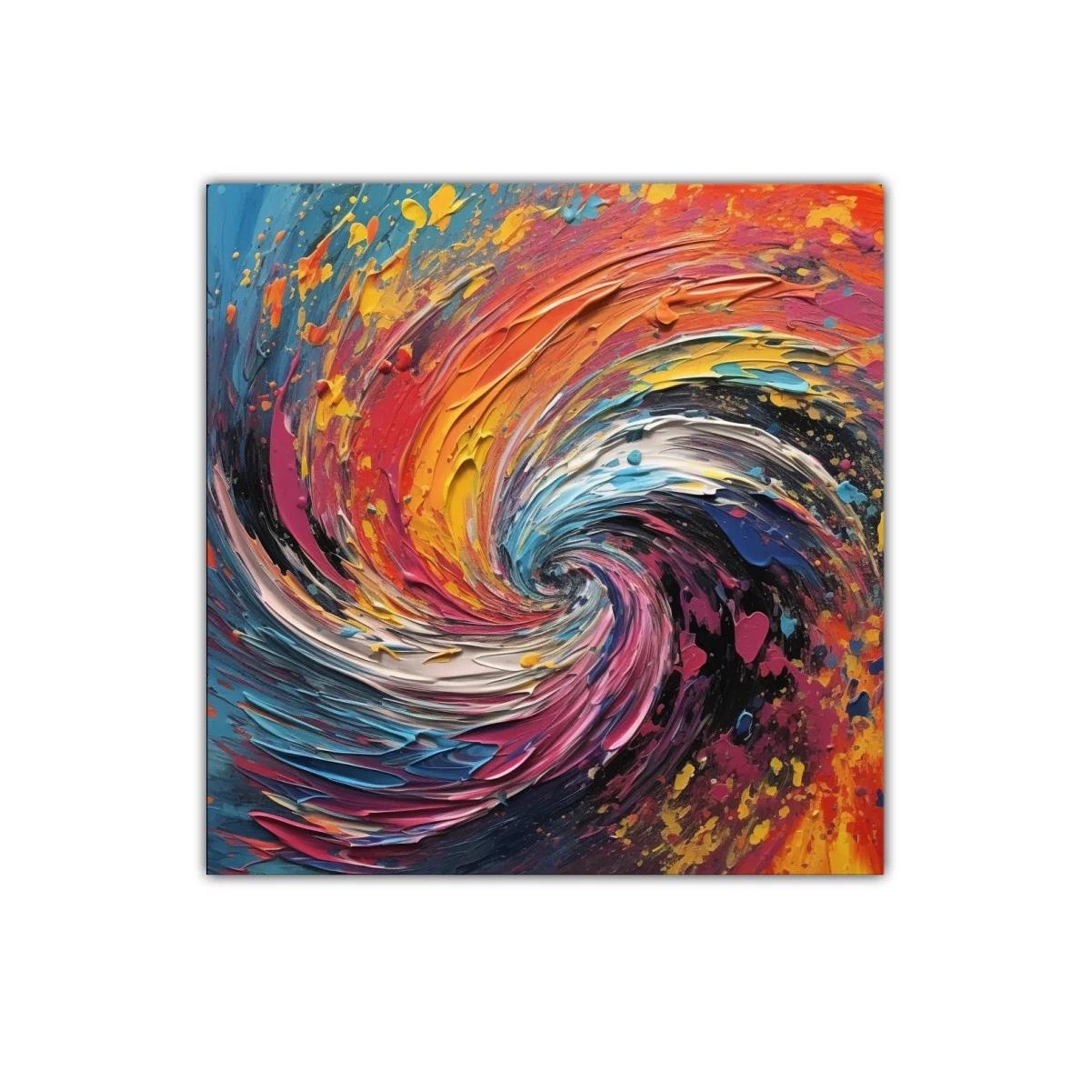 Cuadro abstracto con remolino de colores vibrantes — imagen principal