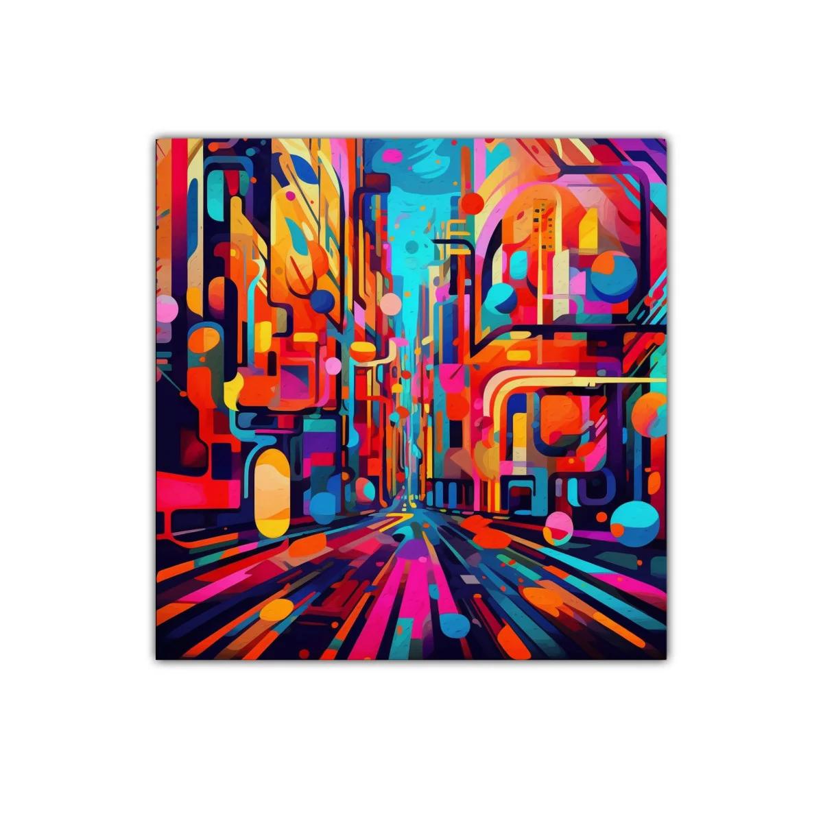 Urbanismo vibrante en colores intensos y formas dinámicas — imagen principal