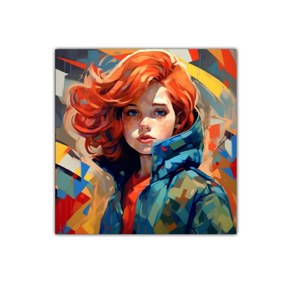 Retrato colorido de chica con cabello rojo vibrante — imagen principal