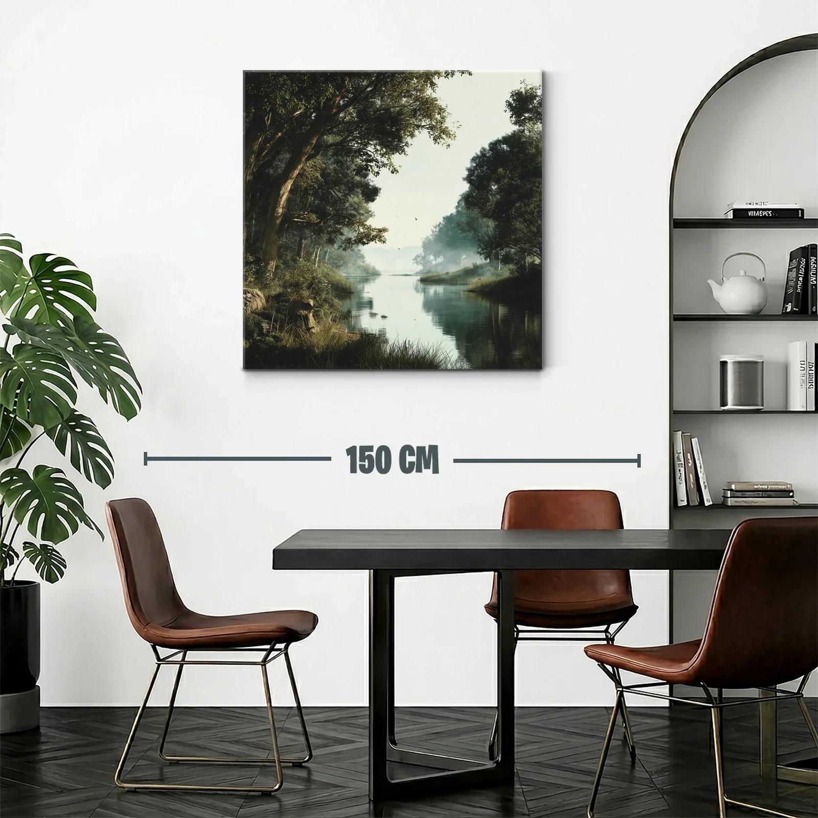 Paisaje sereno con río y árboles frondosos — miniatura 2
