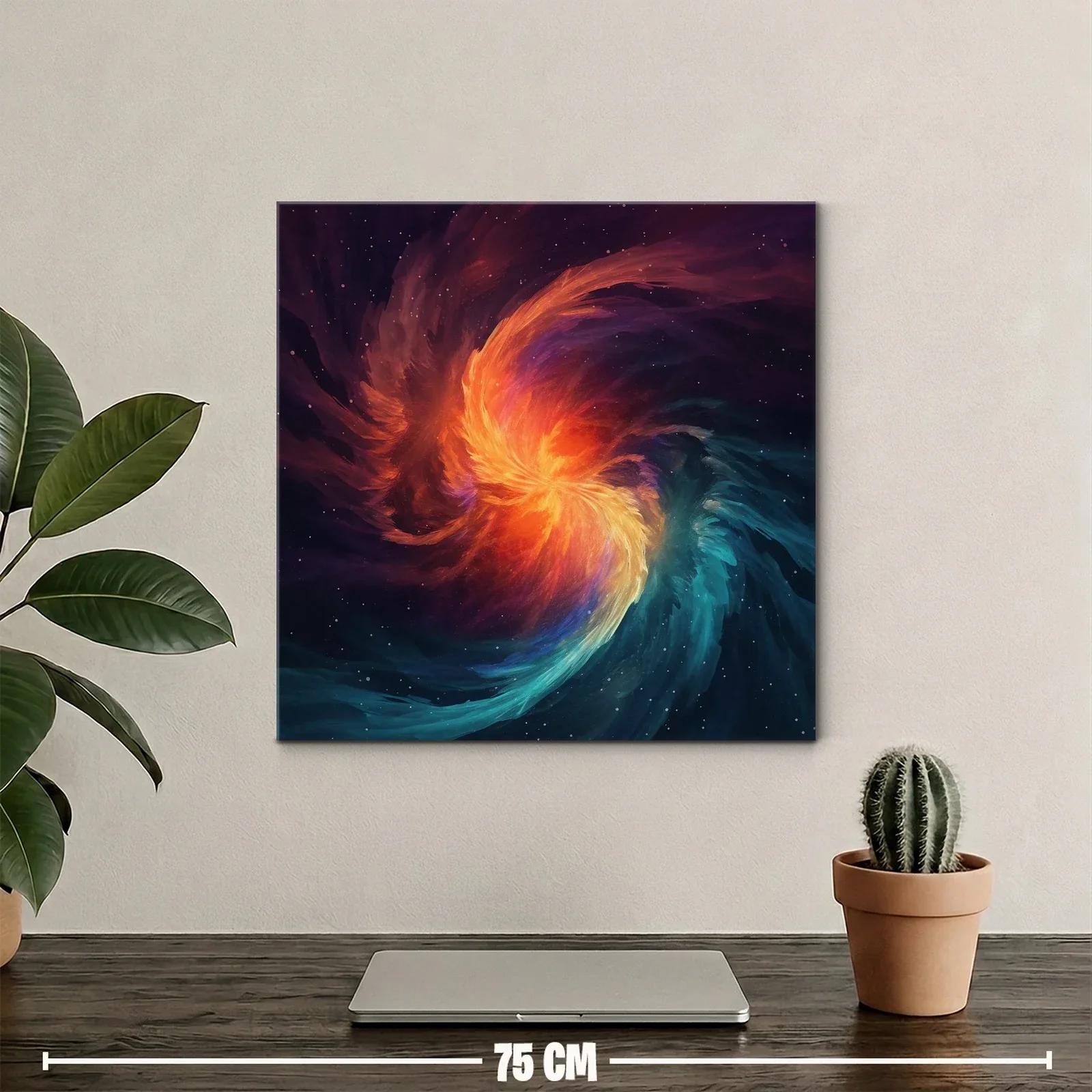 Cuadro abstracto con torbellino de fuego y agua en movimiento — miniatura 2
