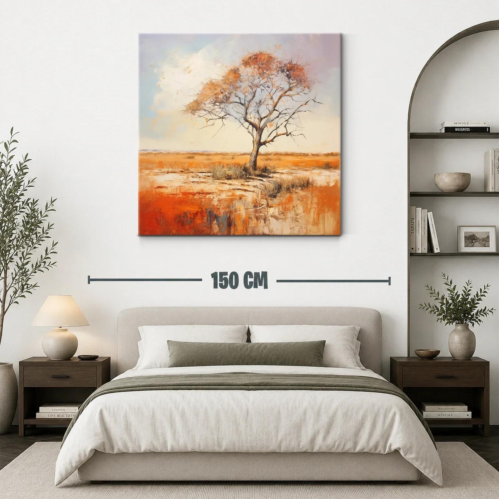 Árbol solitario en paisaje otoñal cálido — miniatura 3