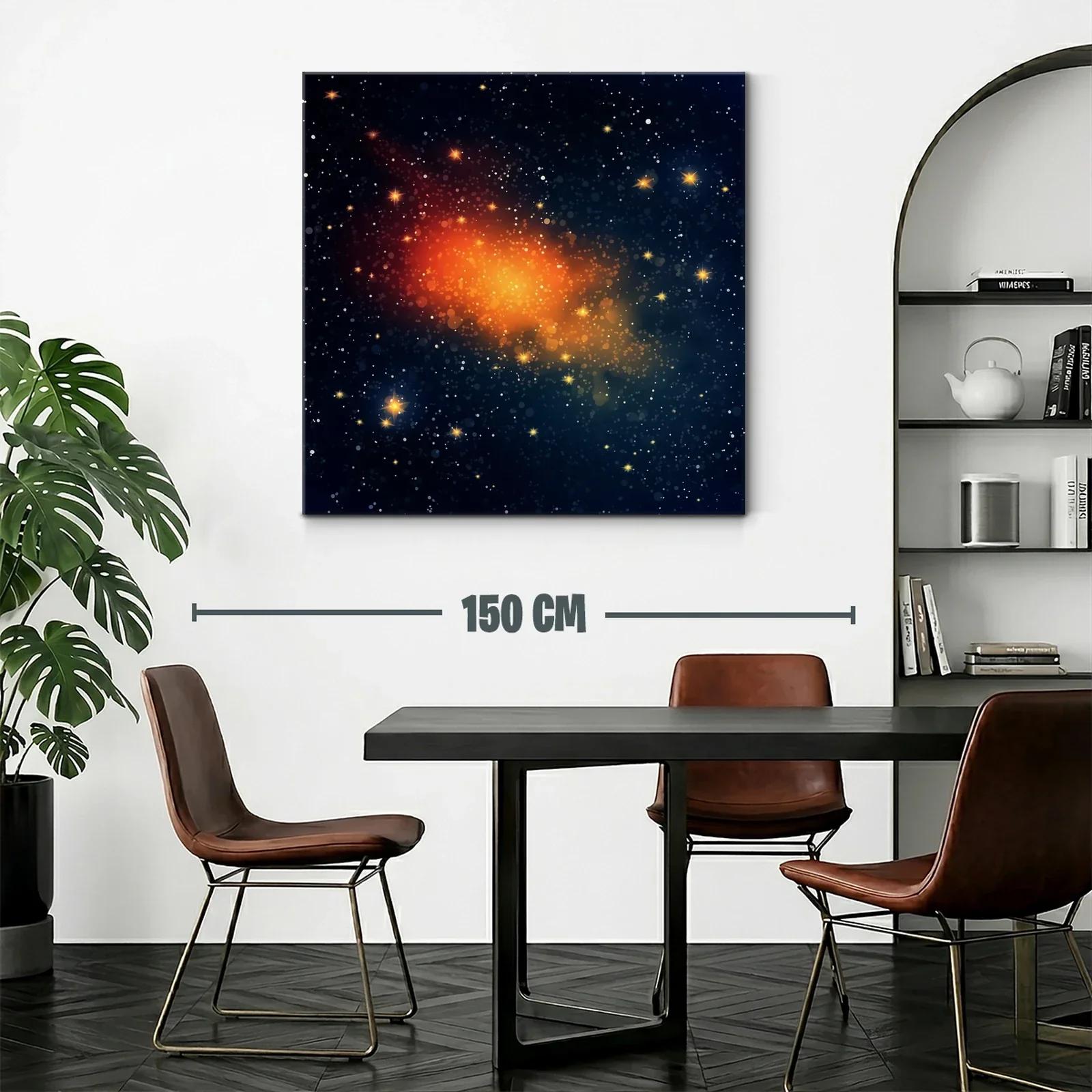 Cuadro abstracto con efecto estelar y tonos cálidos — miniatura 2
