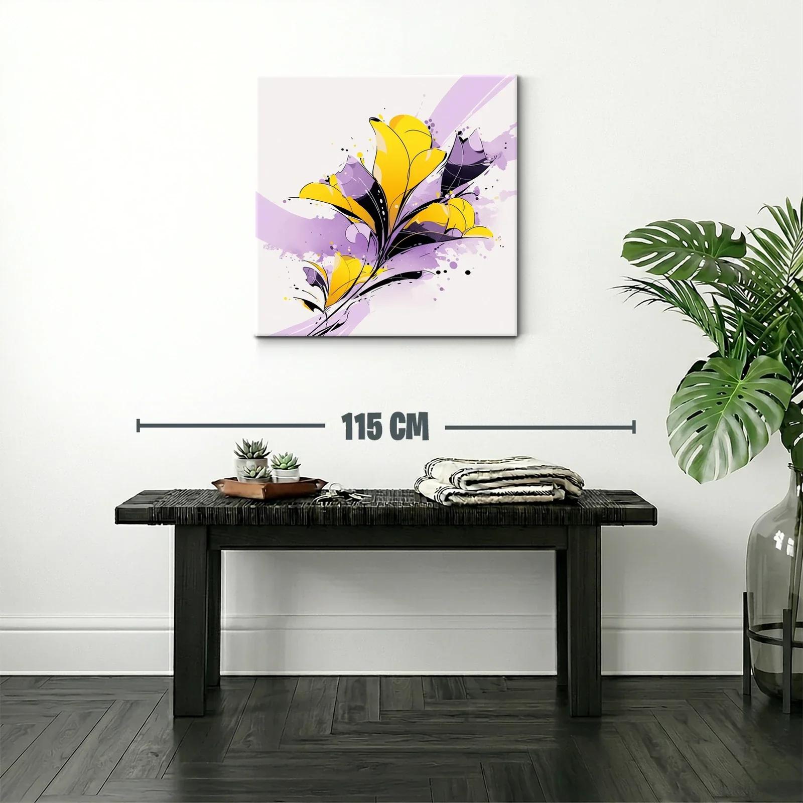 Cuadro floral moderno en tonos vivos y suaves contrastes — miniatura 2
