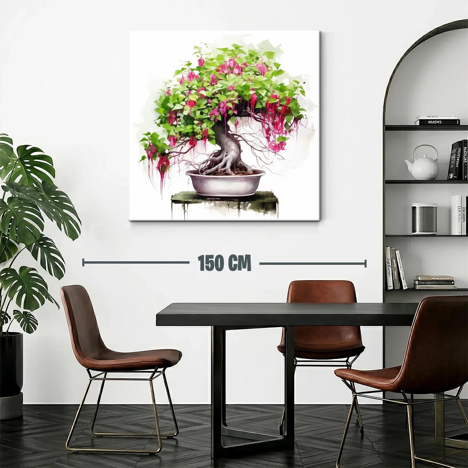 Bonsái con flores rosas y follaje verde vibrante — miniatura 2