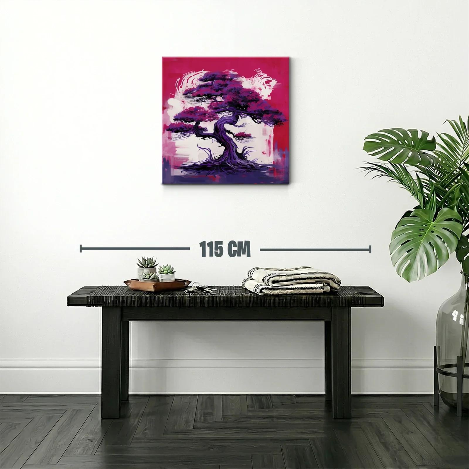 Árbol artístico en tonos morados y fucsias vibrantes — miniatura 2