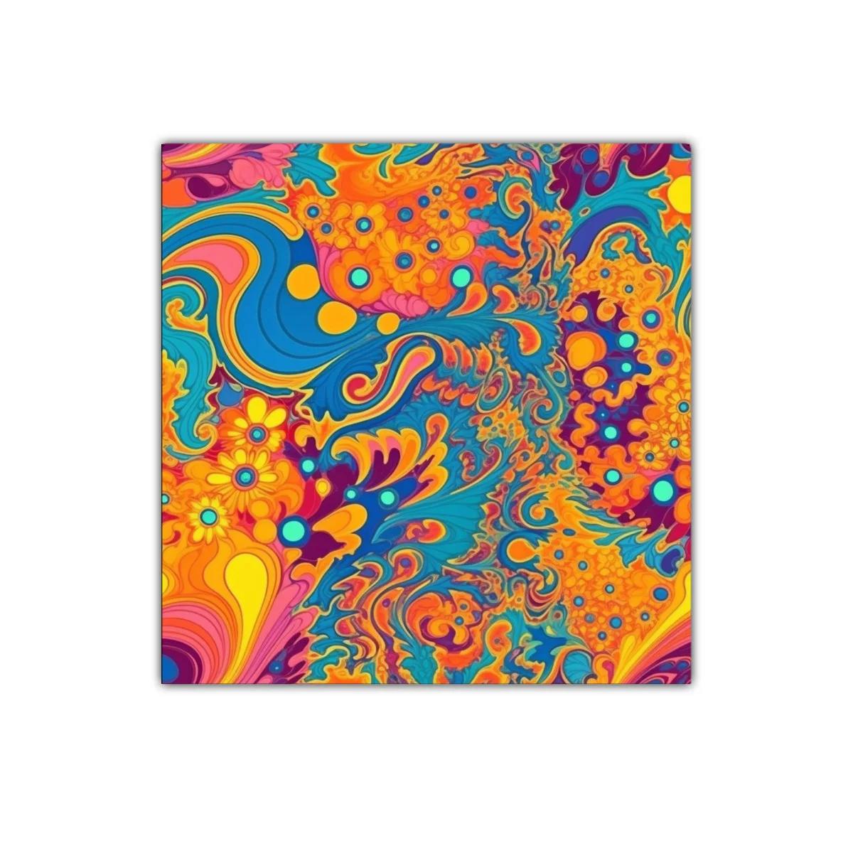 Cuadro decorativo abstracto con colores vivos y formas fluidas