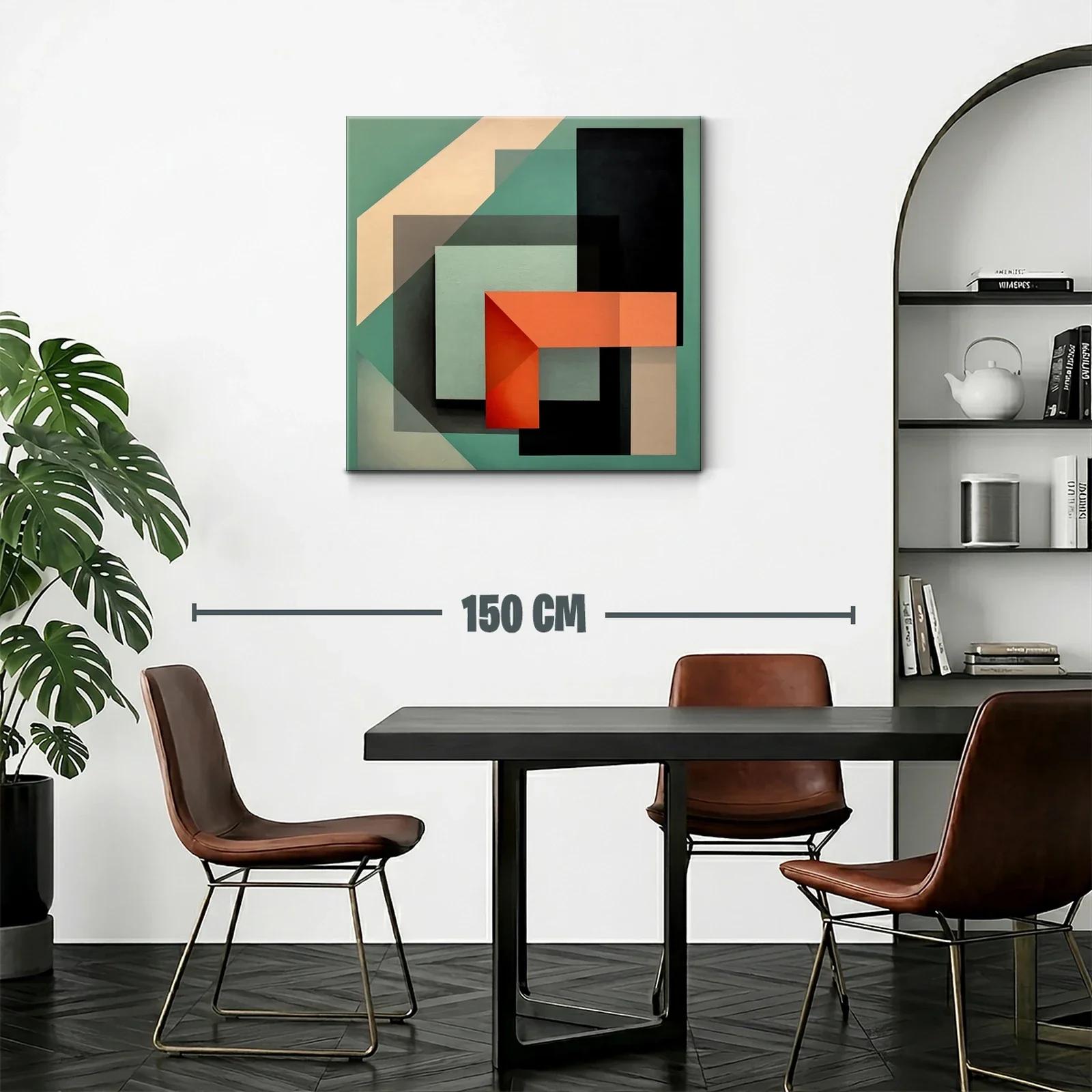 Composición geométrica en tonos cálidos y verdes — miniatura 2