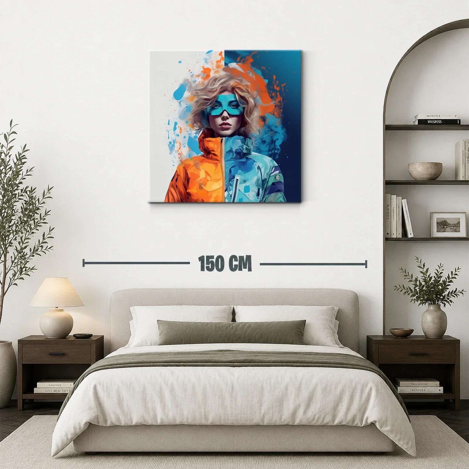 Retrato vibrante con contraste de azules y naranjas — miniatura 3