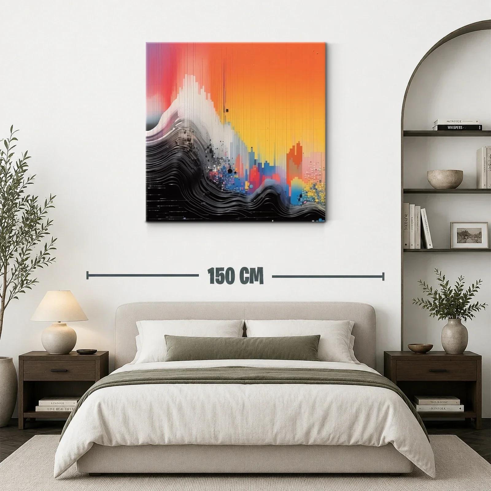 Composición abstracta con vibrantes tonos cálidos y detalles dinámicos — miniatura 3