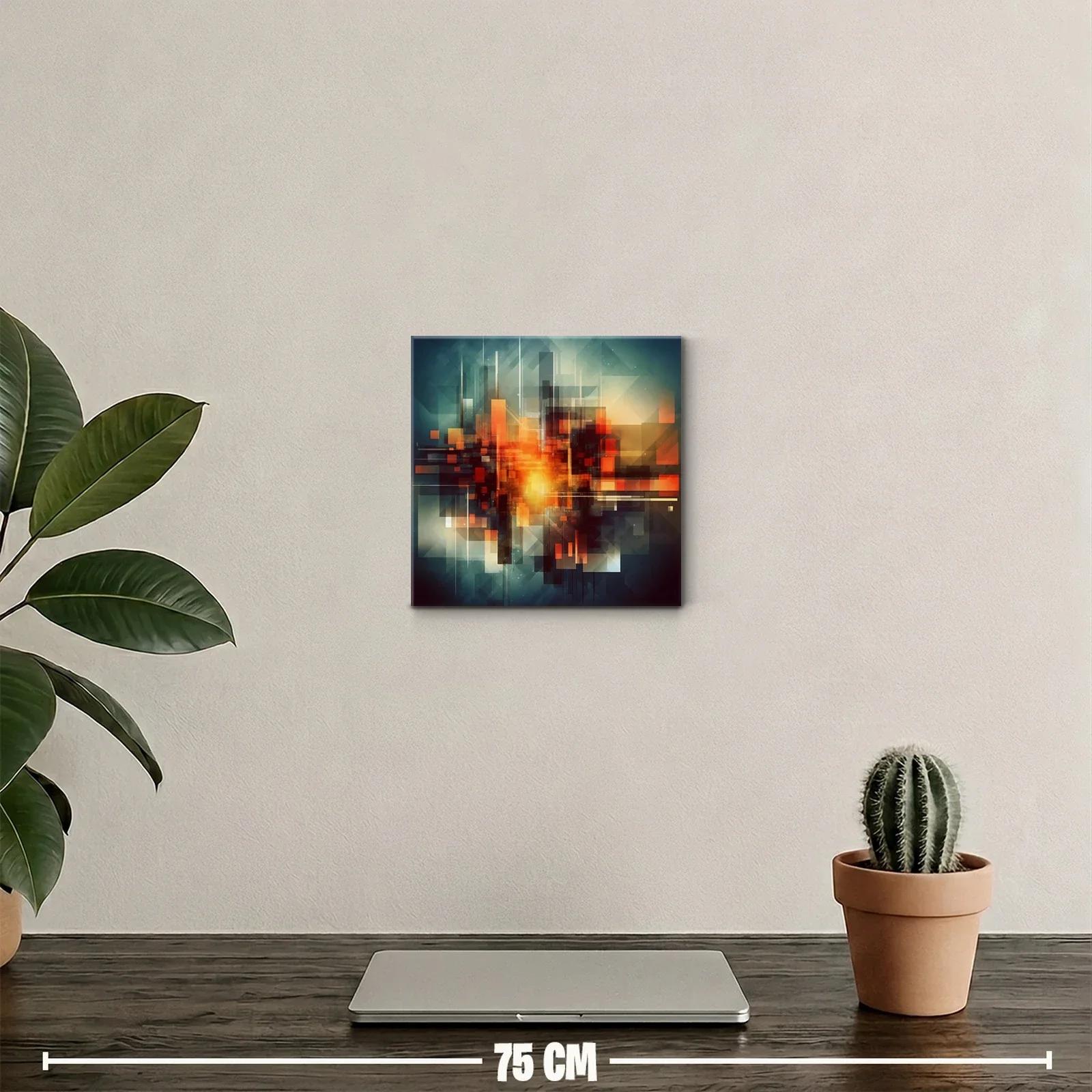 Composición geométrica con tonos cálidos y contraste dinámico — miniatura 2