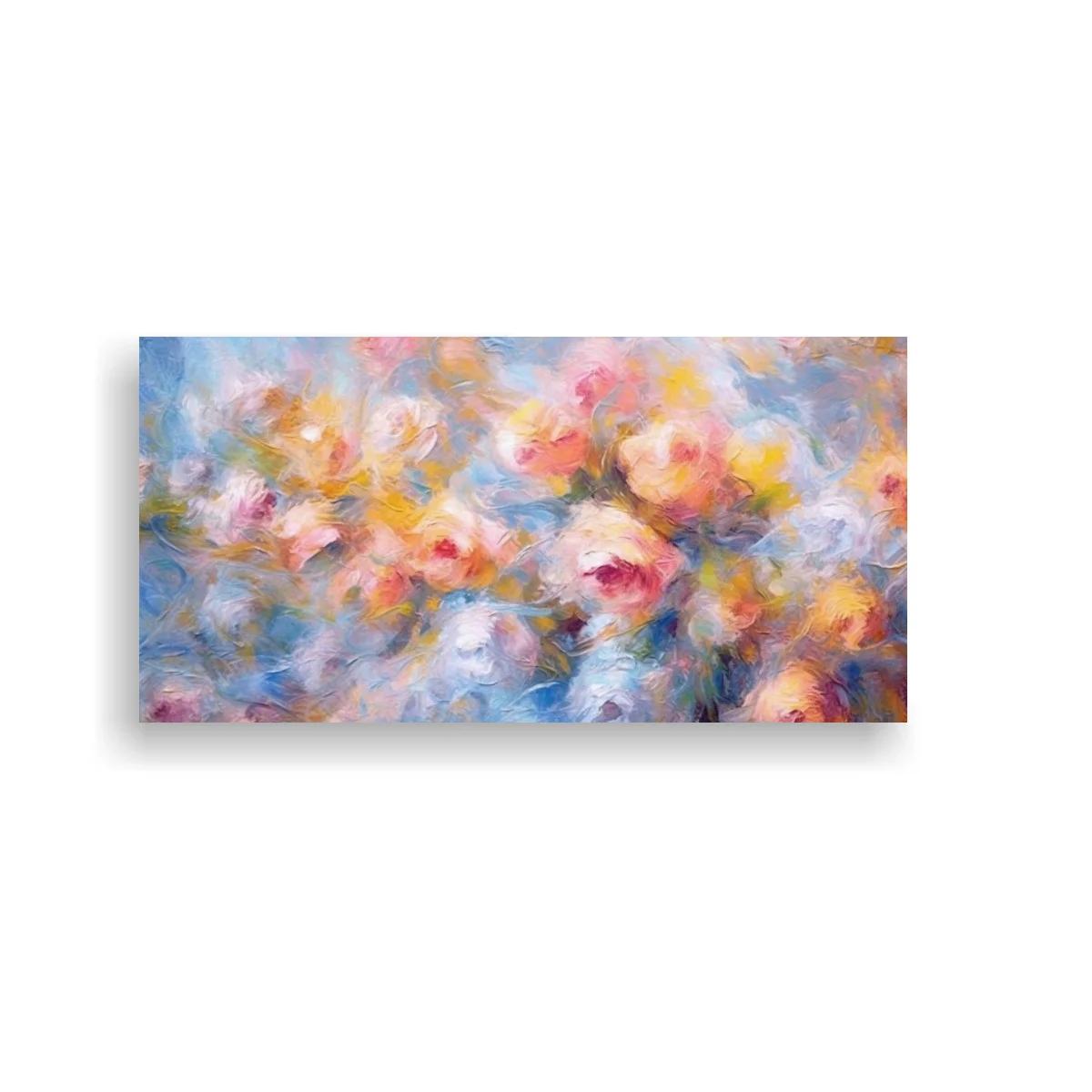 Cuadro flores difusas en tonos pastel