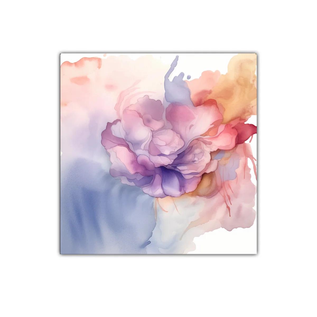 Cuadro decorativo floral en acuarela tonos suaves y elegantes — imagen principal