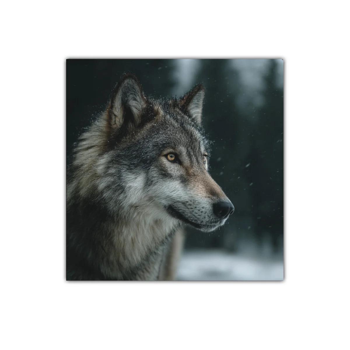 Retrato de lobo en ambiente invernal con mirada intensa — imagen principal