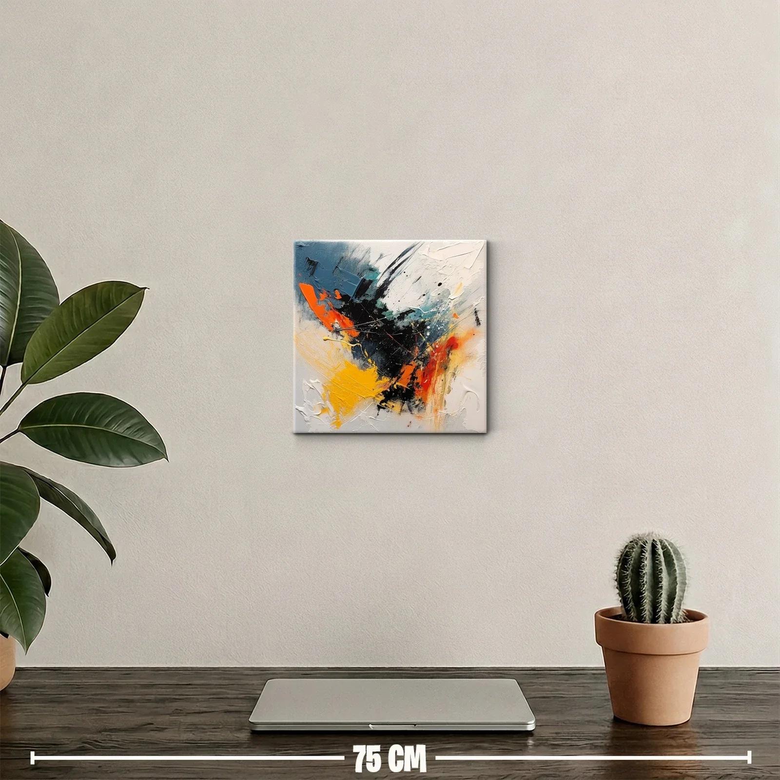 Cuadro abstracto con explosión de colores vivos y contrastes intensos — miniatura 2