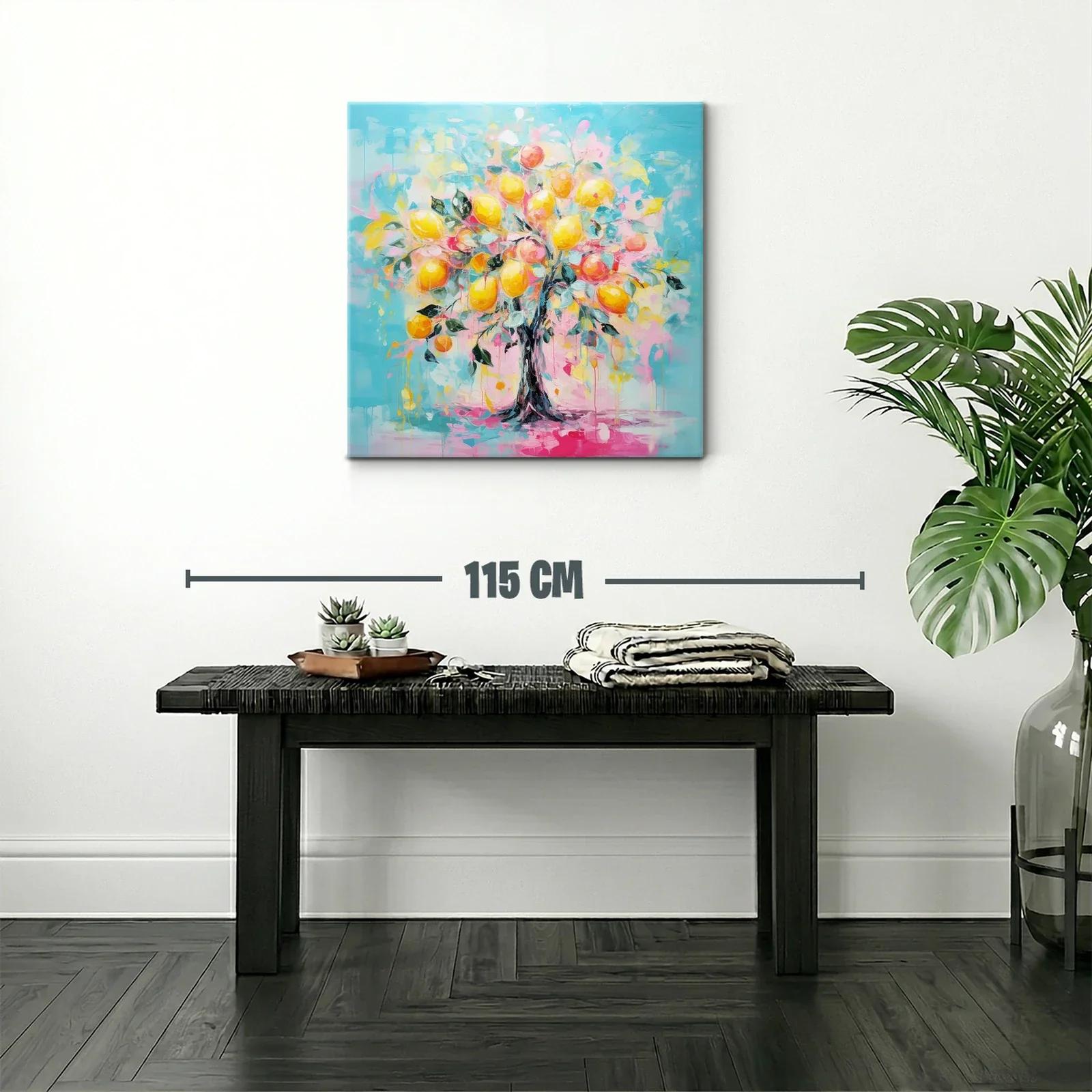 Árbol vibrante con frutos en tonos pastel y azul cielo — miniatura 2