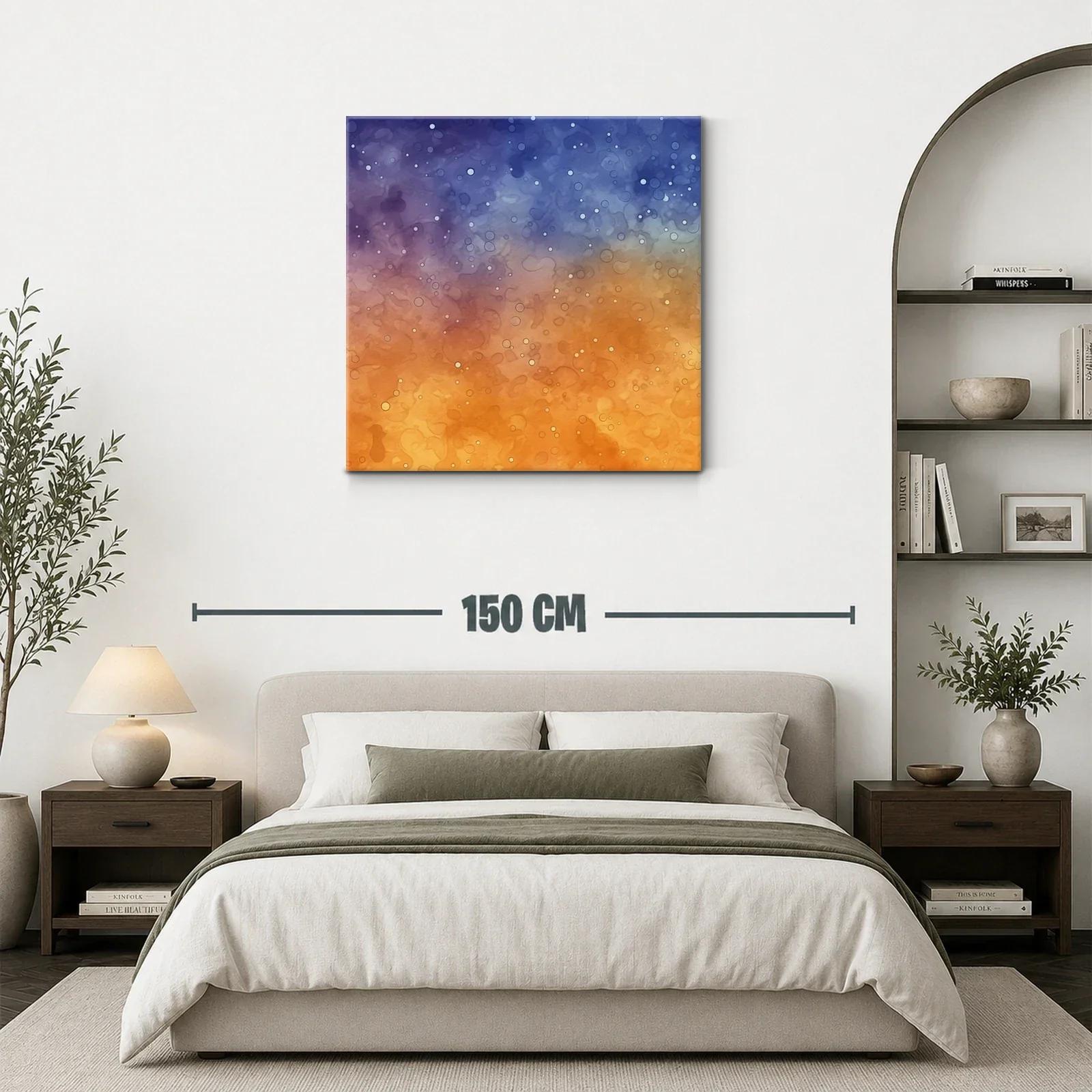 Cuadro abstracto con degradado cálido y frío luminoso — miniatura 3