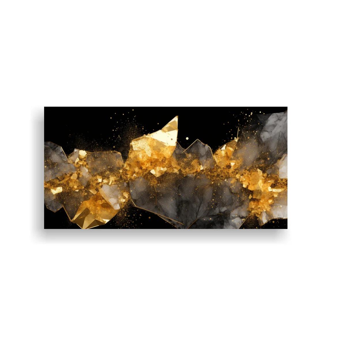 Cuadro formación de cristales dorados y grises — imagen principal