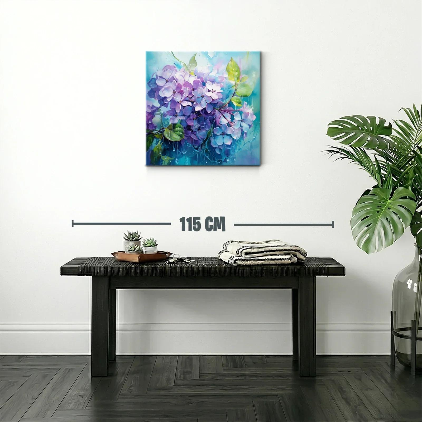 Ramillete de flores lilas con gotas de agua fresca — miniatura 2
