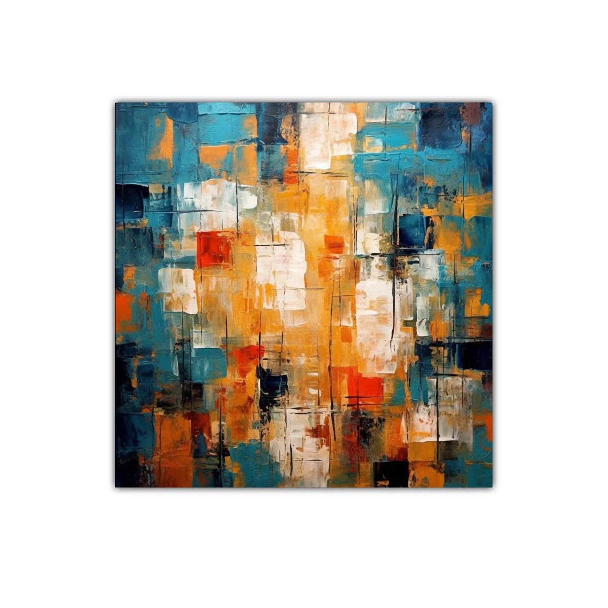 Cuadro abstracto con juego de luces y contrastes cálidos — miniatura 1