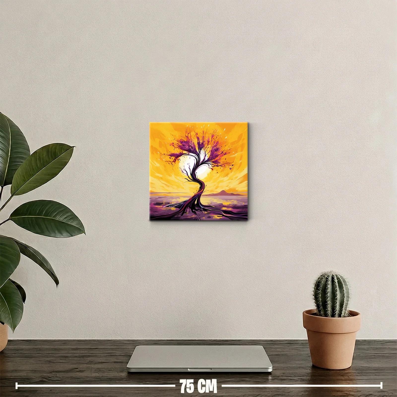 Árbol abstracto en vibrantes tonos morados y amarillos — miniatura 2