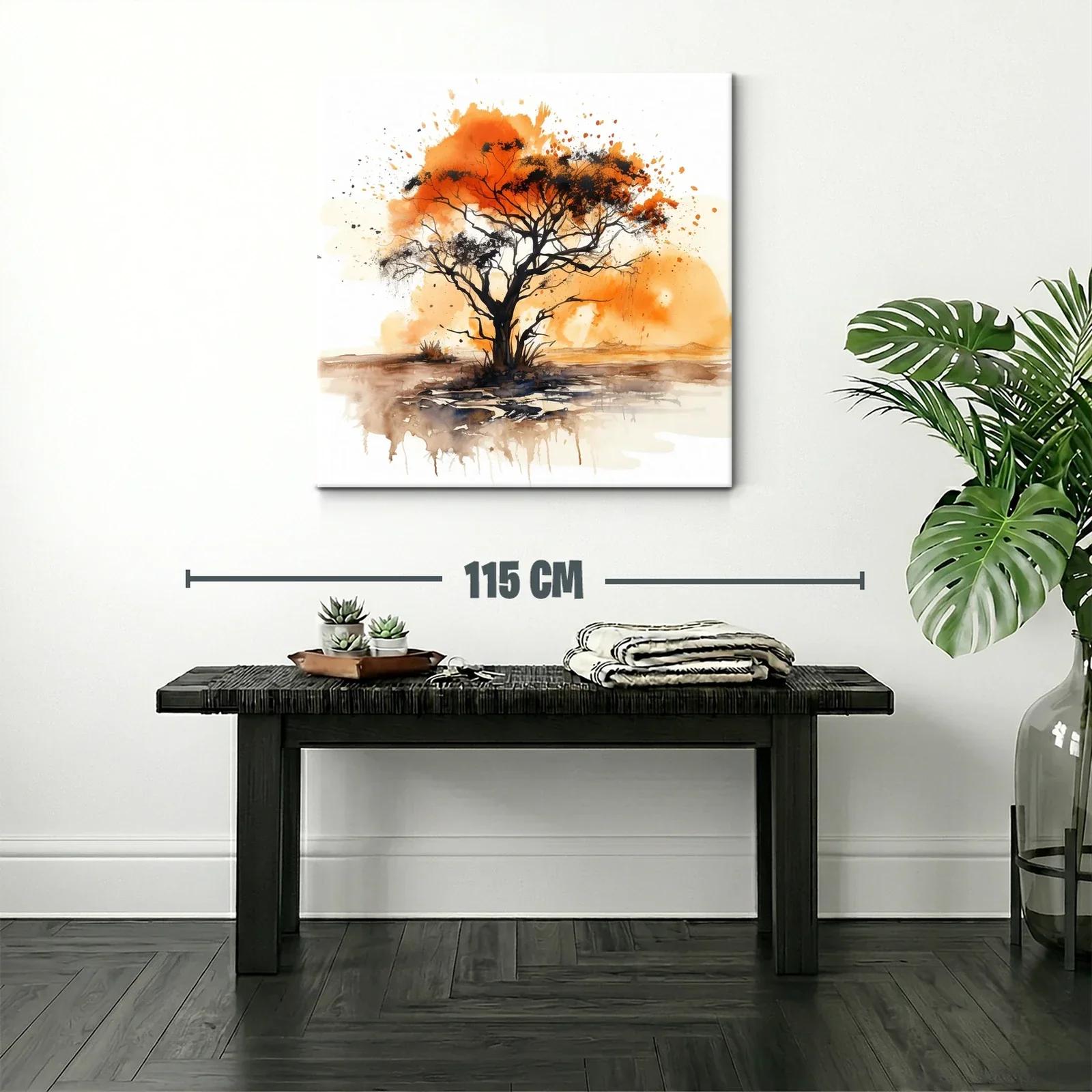 Árbol solitario con tonos cálidos y contrastes vivos — miniatura 2