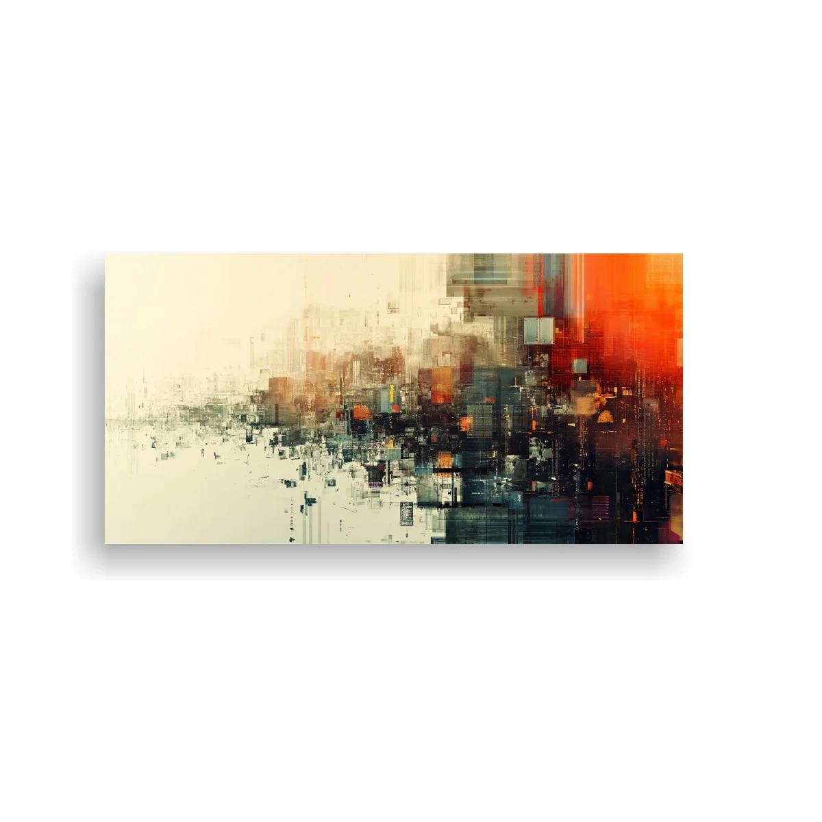 Cuadro ciudad abstracta con amplio espacio claro
