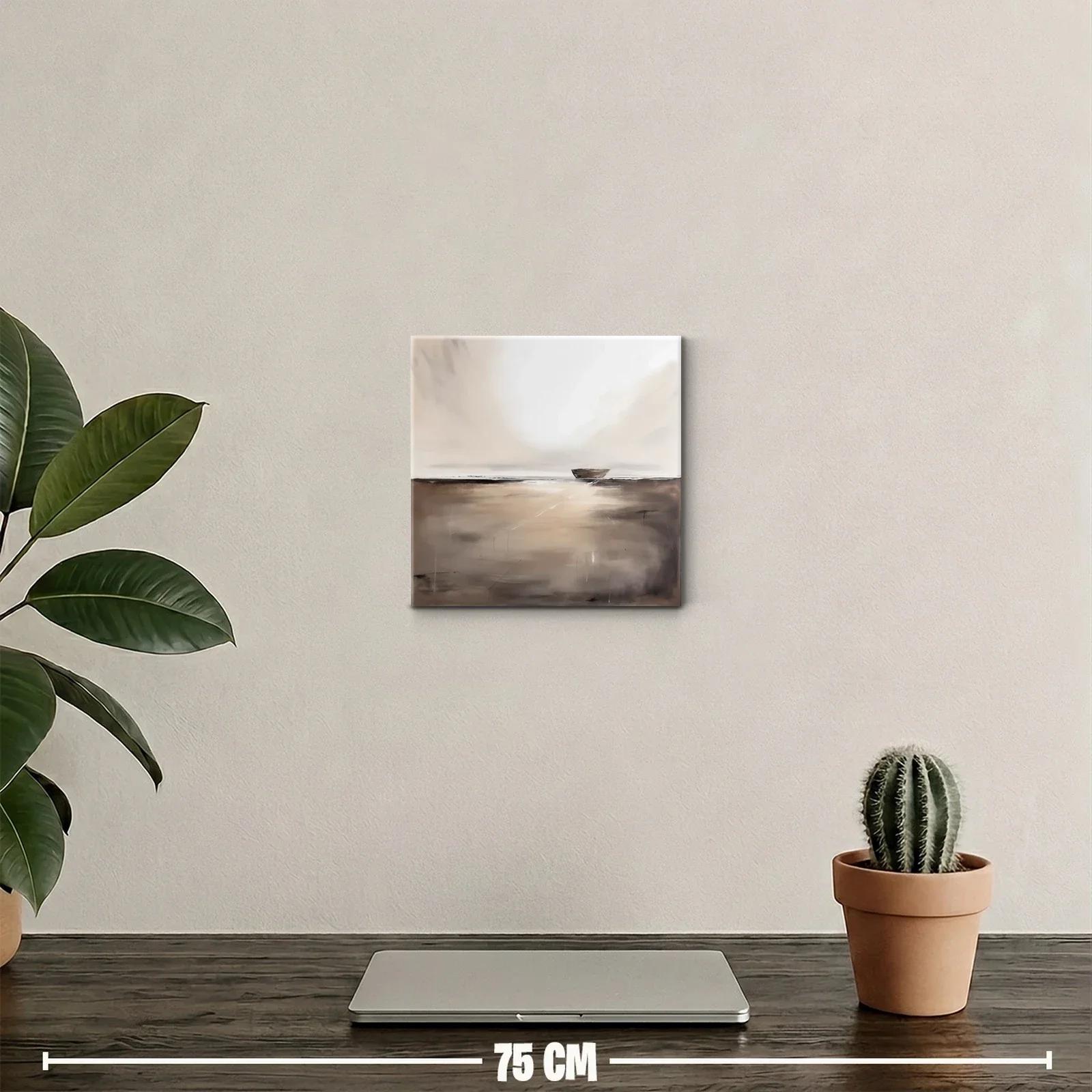 Tranquilidad minimalista con barco solitario sobre horizonte — miniatura 2