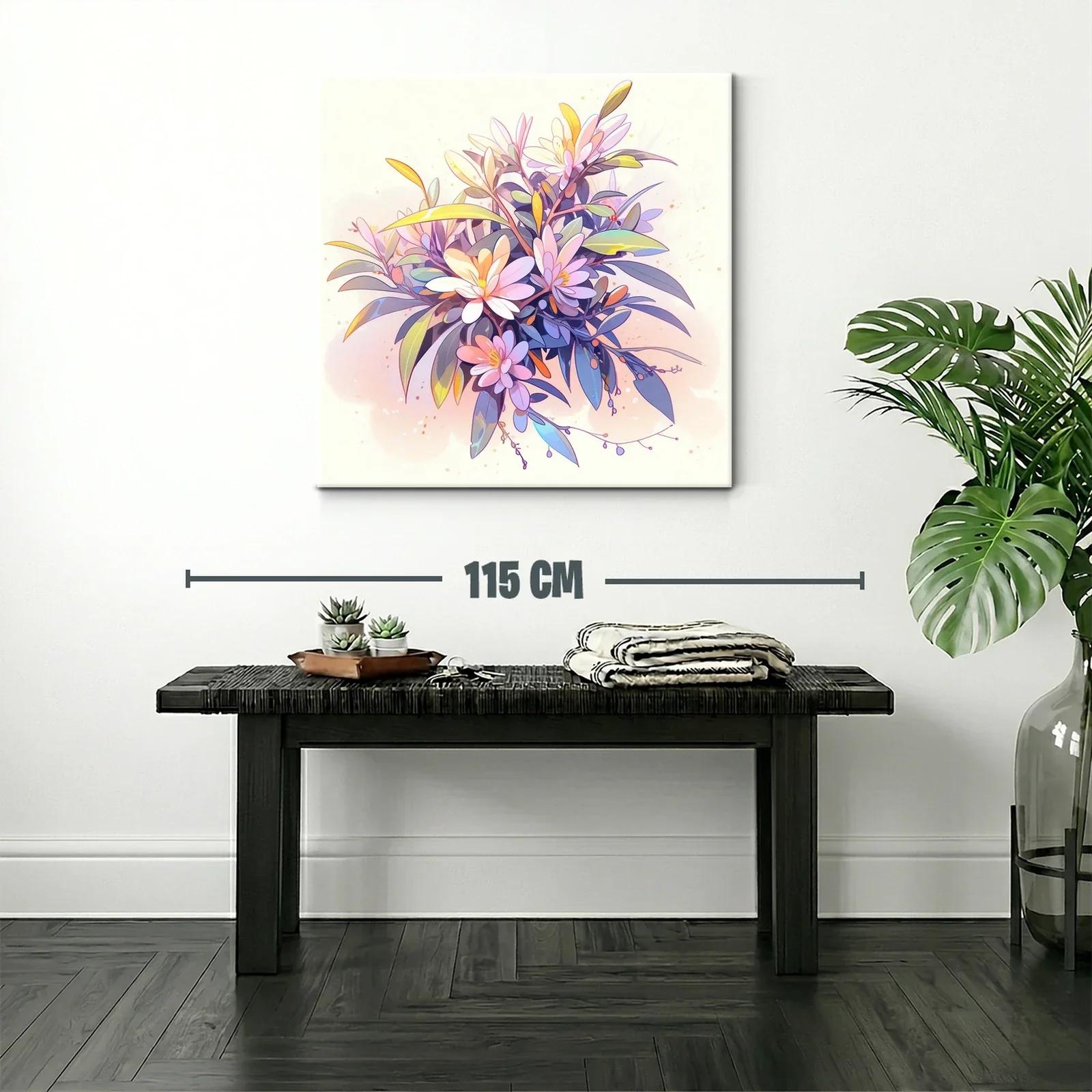 Cuadro floral con tonos suaves y delicados detalles en pastel — miniatura 2