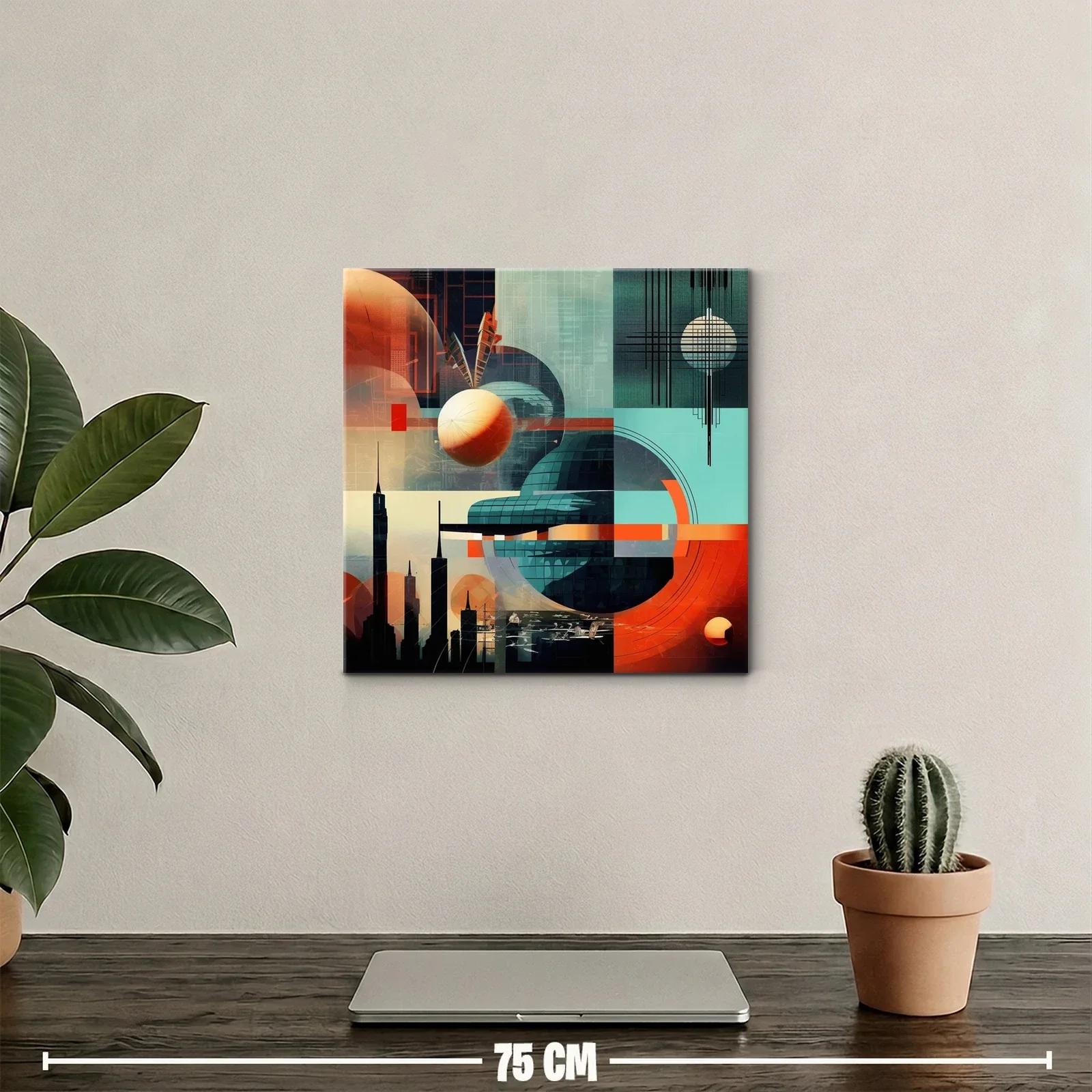Composición abstracta con formas geométricas y contrastes cálidos — miniatura 2