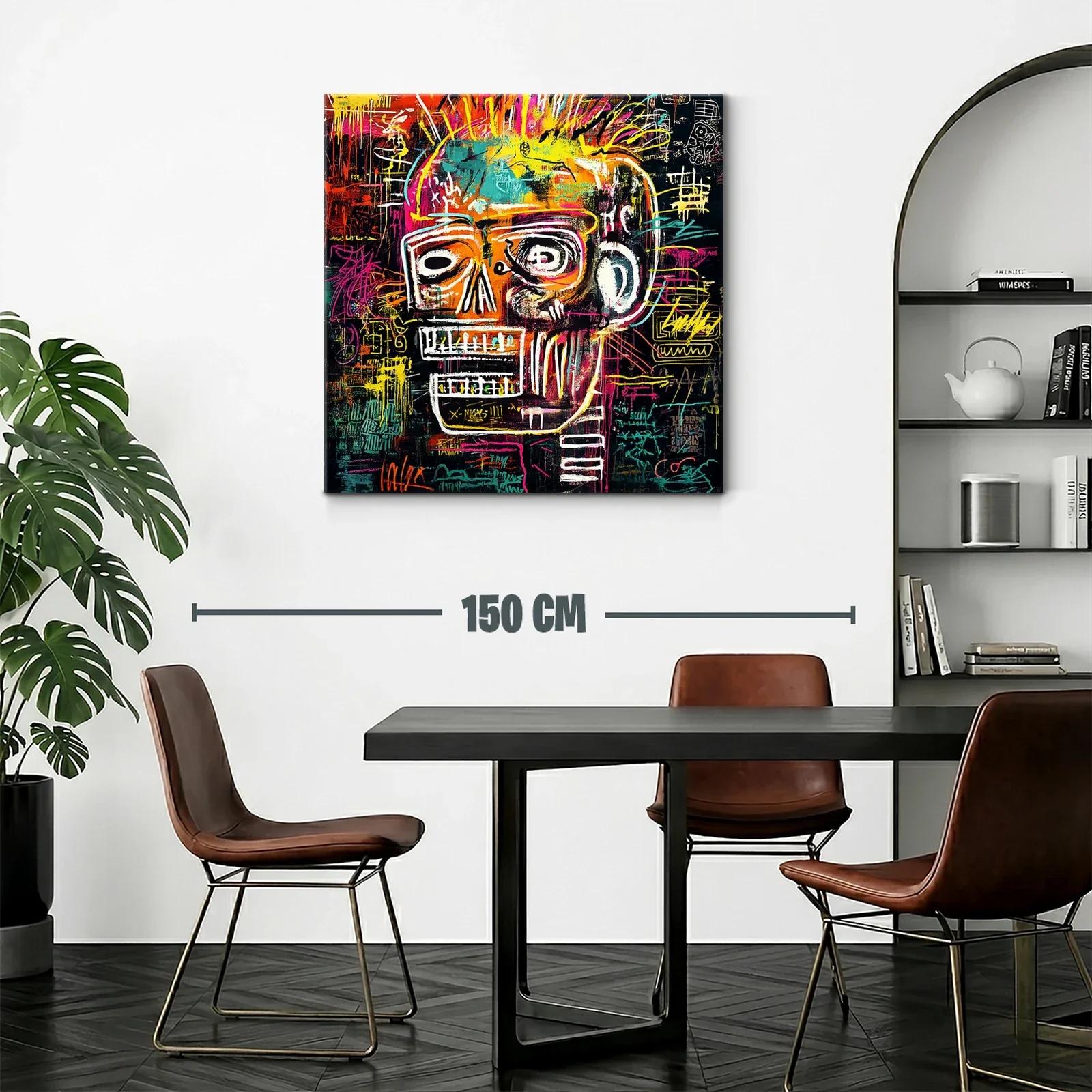 Cuadro vibrante con calavera en estilo urbano contemporáneo — miniatura 2