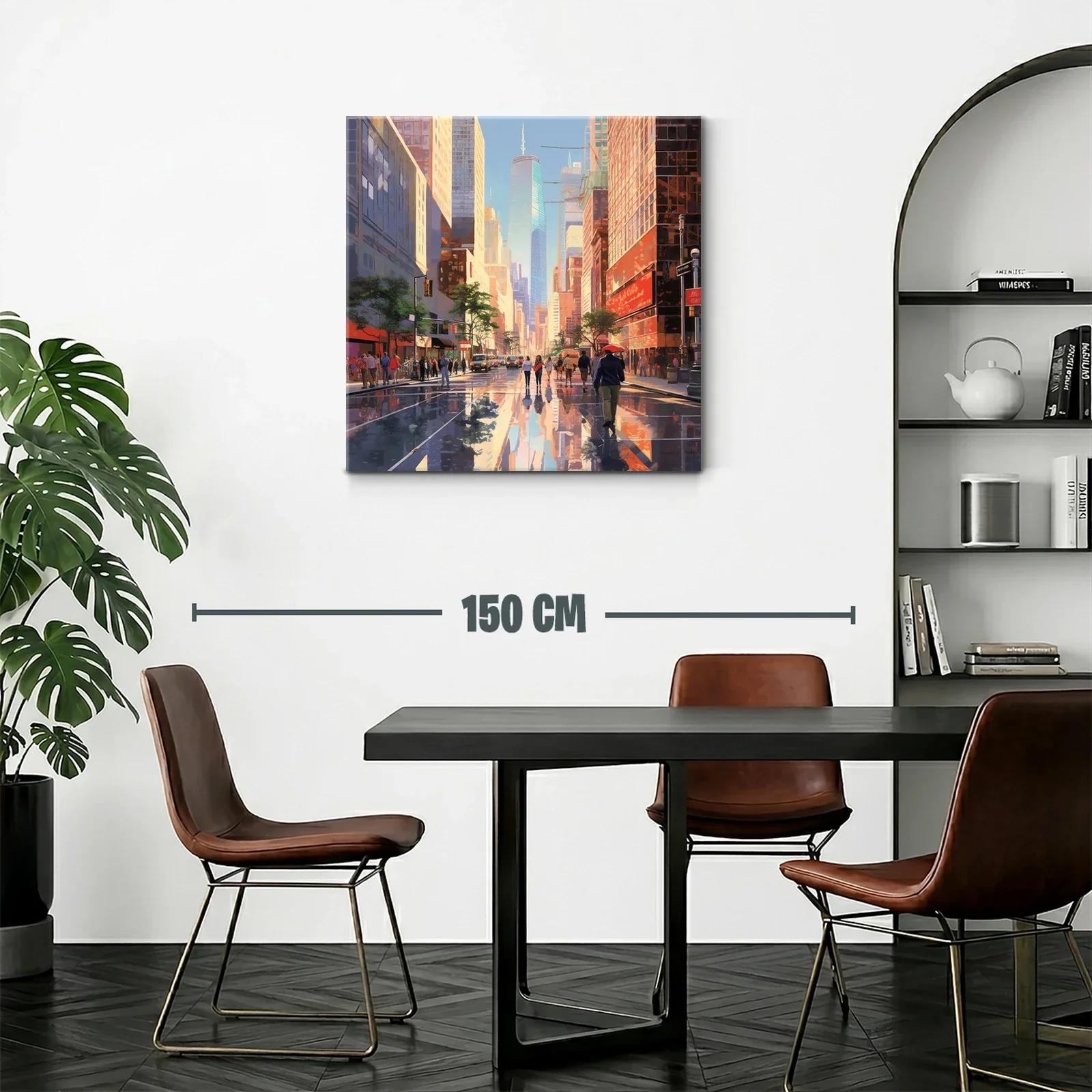 Atardecer urbano con reflejos vibrantes en ciudad moderna — miniatura 2