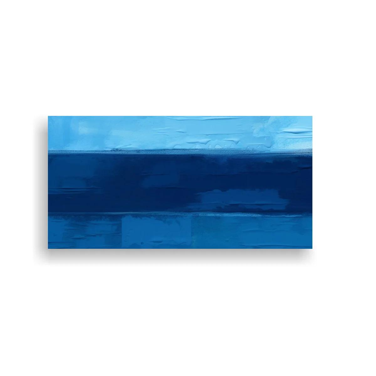 Cuadro franjas azules con textura de pincelada