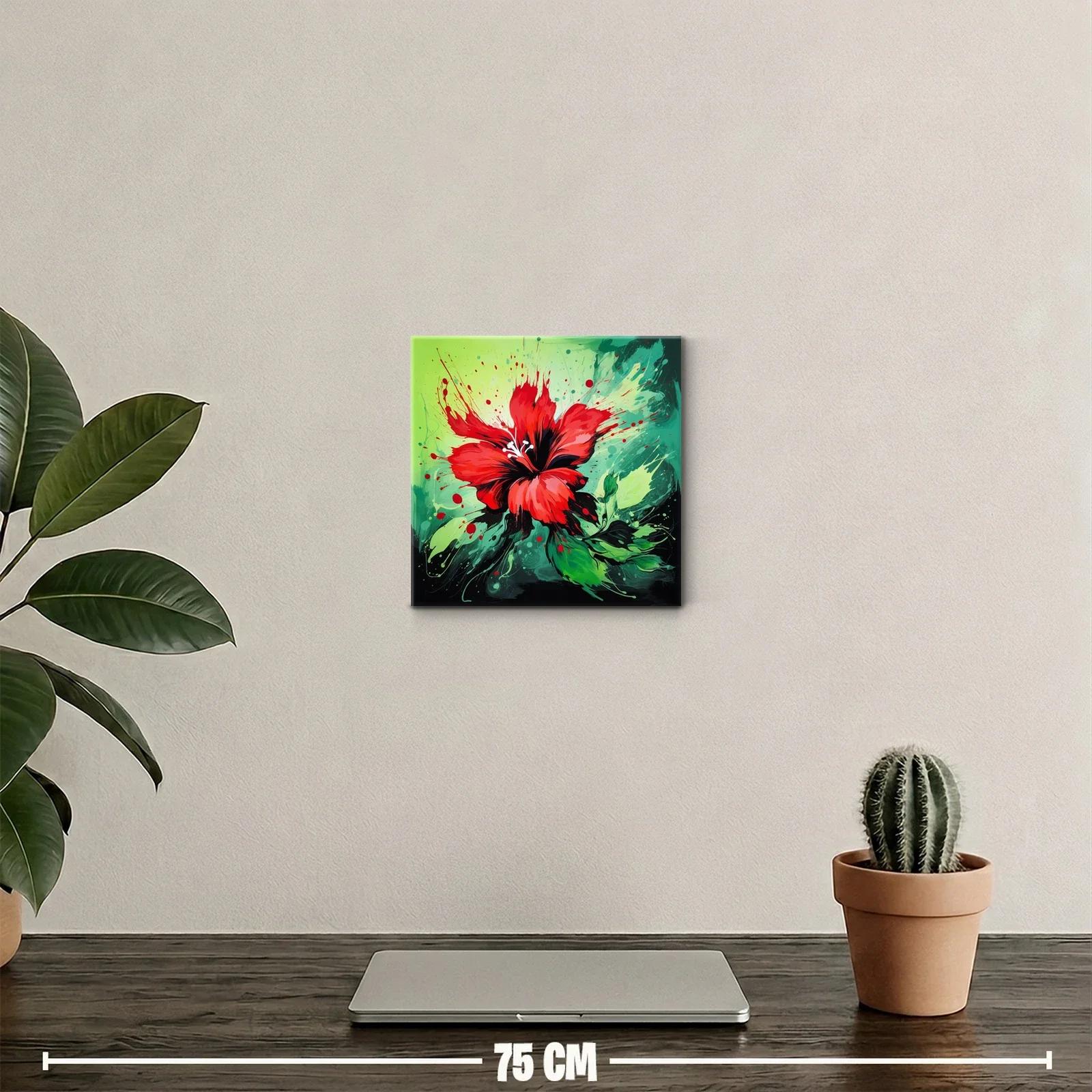 Impactante cuadro de flor roja vibrante y energía dinámica — miniatura 2