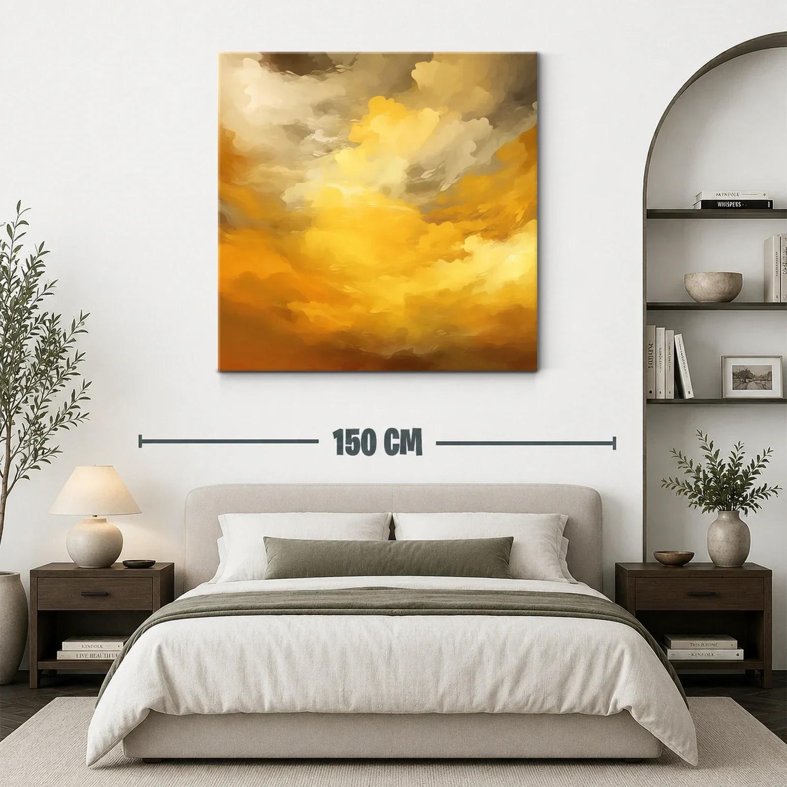 Atardecer dorado con nubes en movimiento y luz cálida — miniatura 3