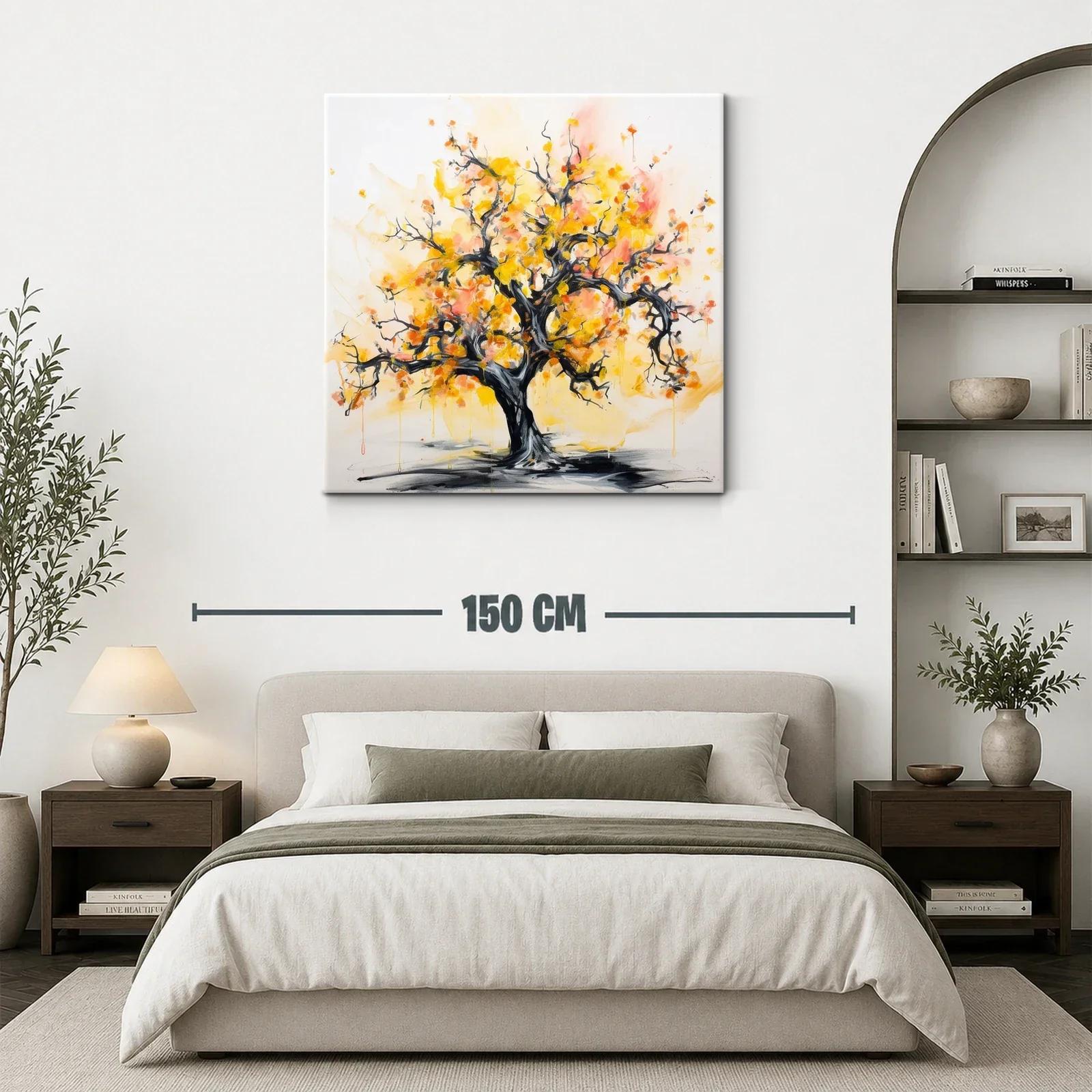 Cuadro de árbol otoñal con tonos cálidos y vibrantes — miniatura 3