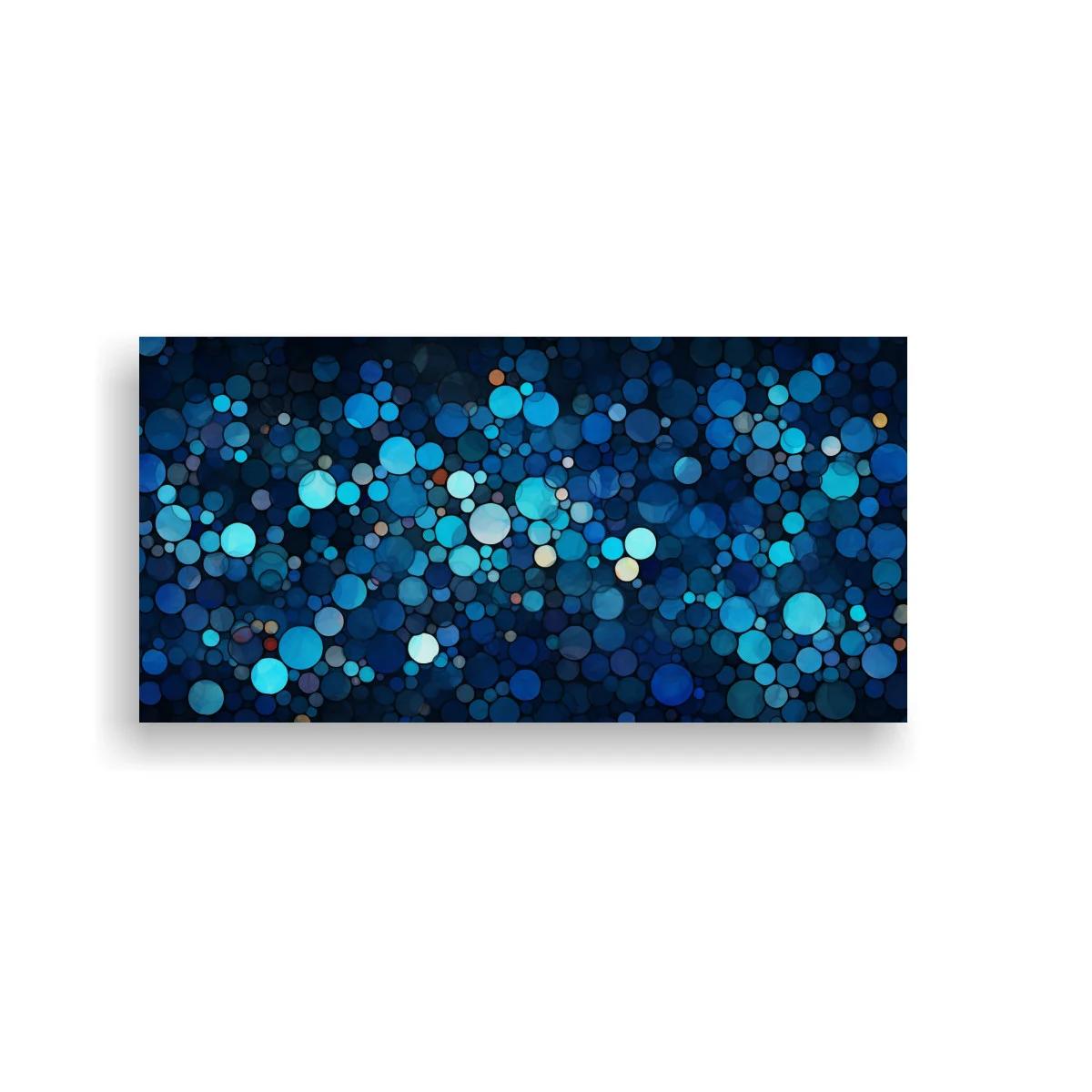 Cuadro patrón de círculos azules con efecto de luces desenfocadas — imagen principal