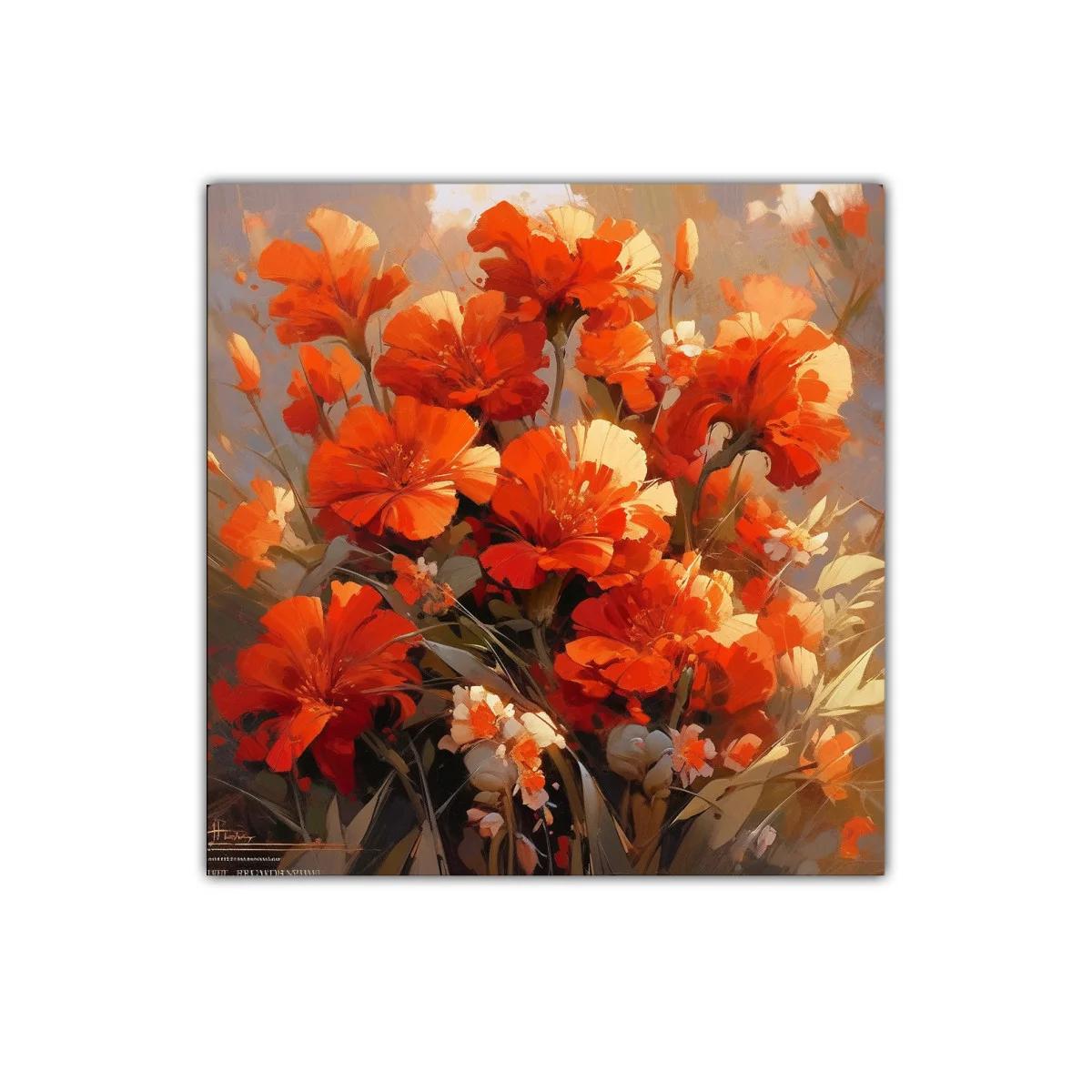 Flores vibrantes en tonos naranjas y cálidos — imagen principal