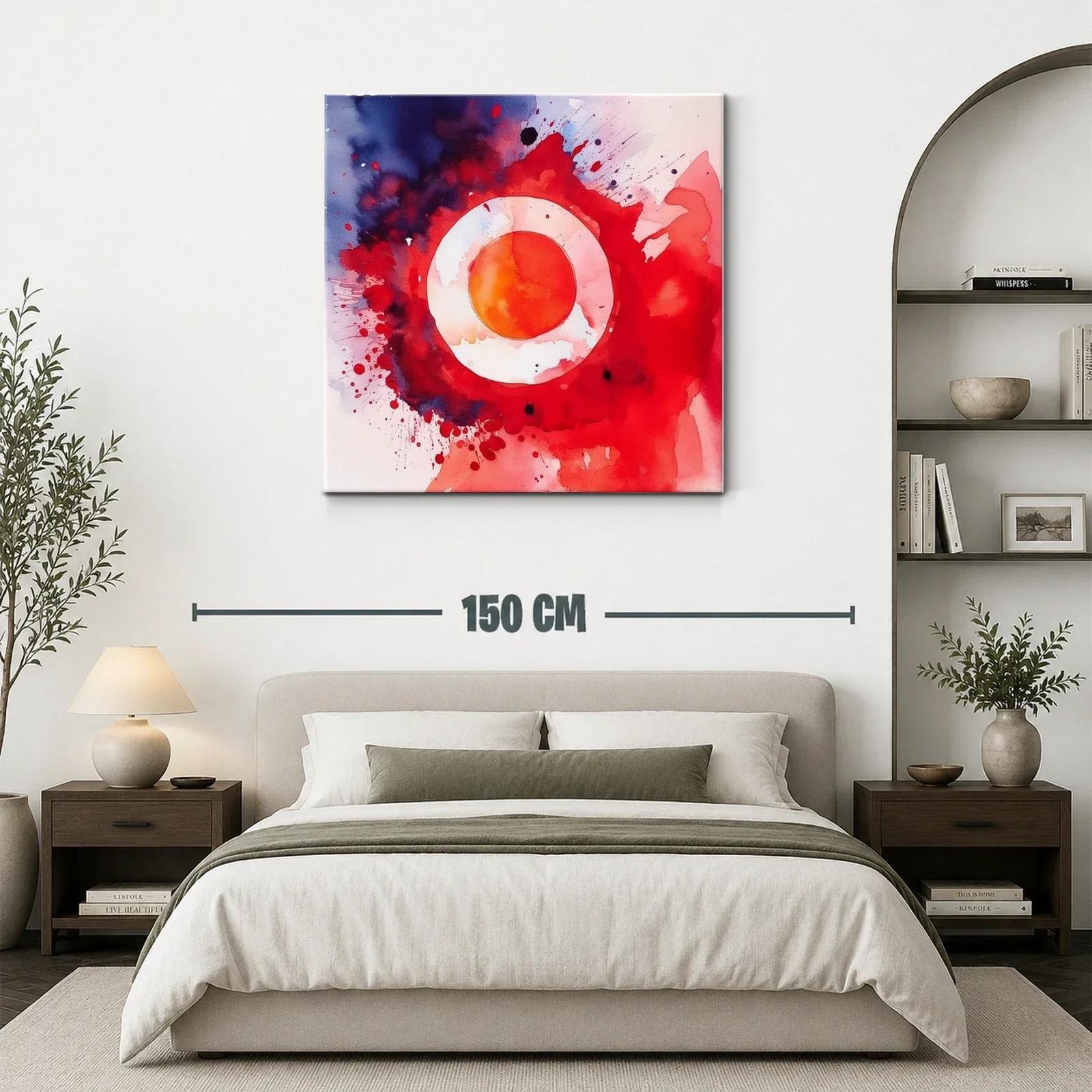 Composición abstracta con círculos en tonos rojos vibrantes — miniatura 3