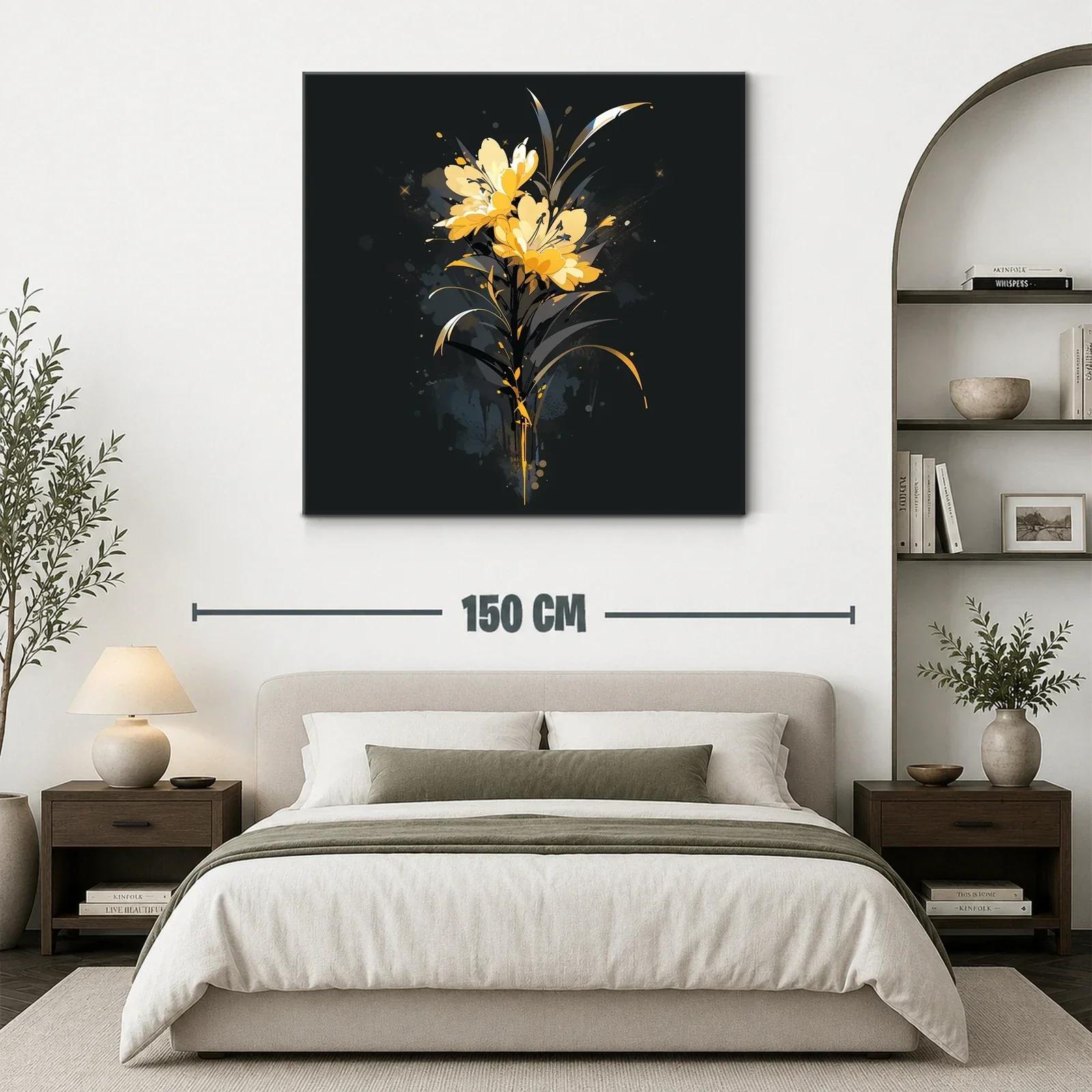 Elegante ramo de flores amarillas sobre fondo oscuro — miniatura 3