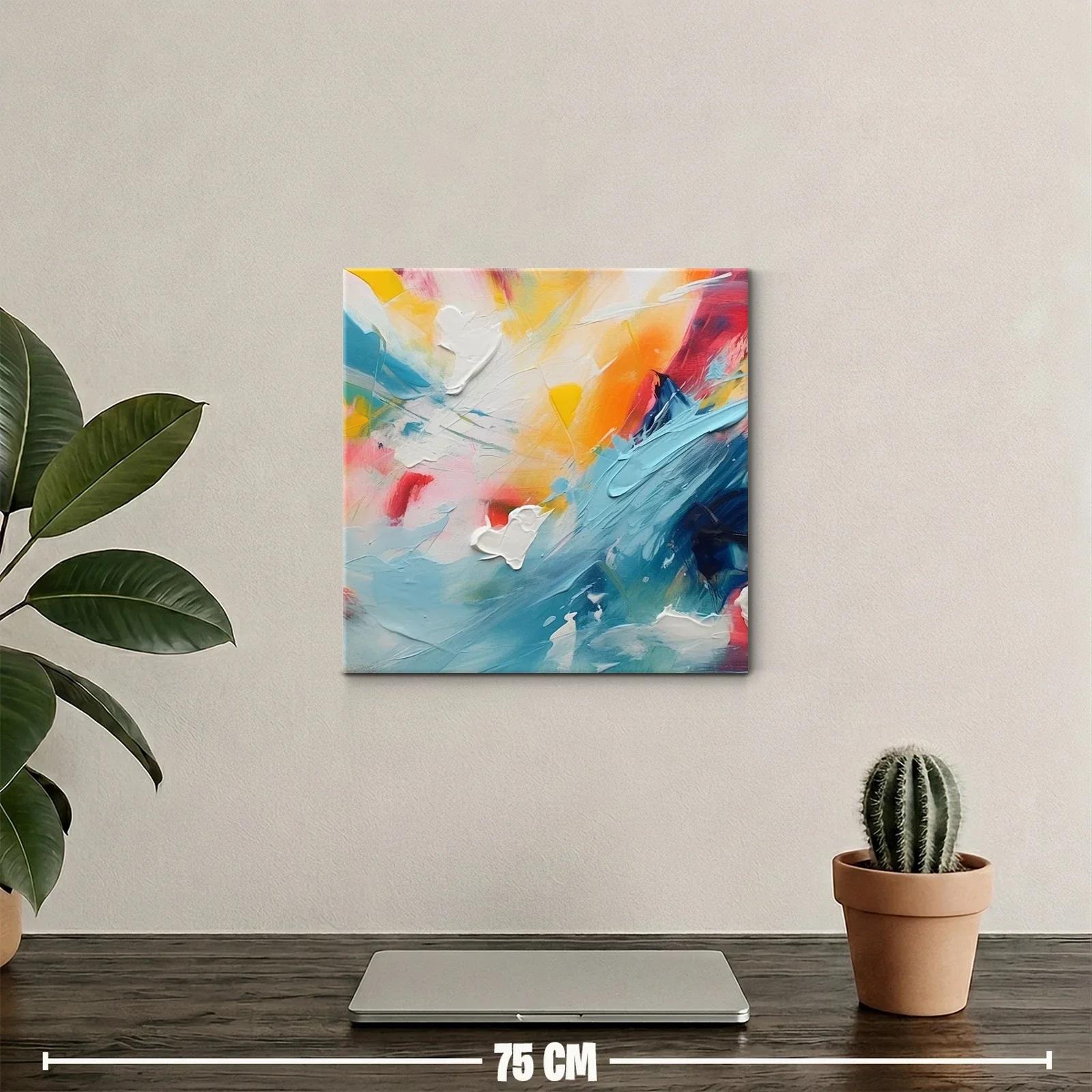Cuadro abstracto en tonos vibrantes con toques dinámicos — miniatura 2