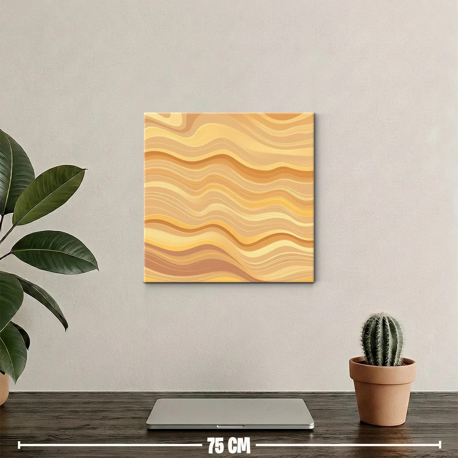 Cuadro con ondas en tonos cálidos y dinámicos — miniatura 2