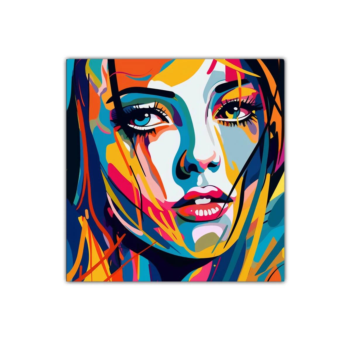 Retrato femenino vibrante con explosión de color — imagen principal