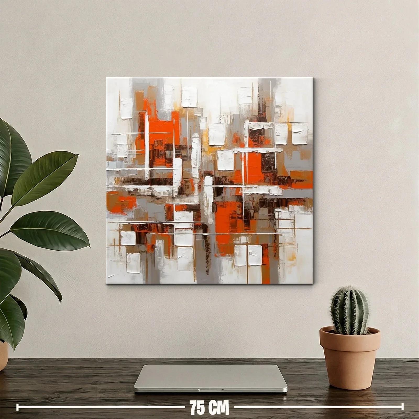 Composición abstracta con vibrantes tonos anaranjados y neutros — miniatura 2