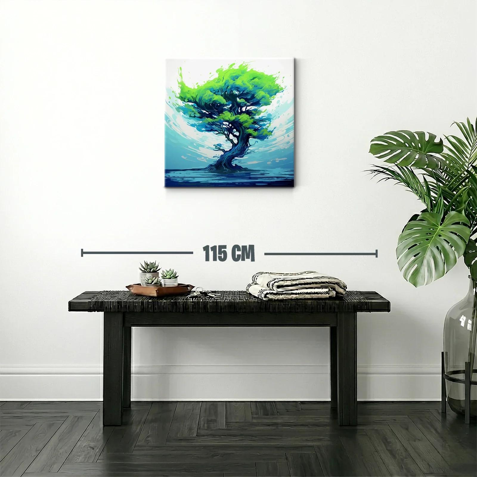 Árbol vibrante con tonos azules y verdes impactantes — miniatura 2