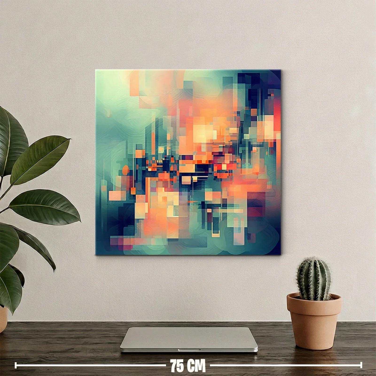 Composición abstracta con tonos cálidos y fríos contrastantes — miniatura 2