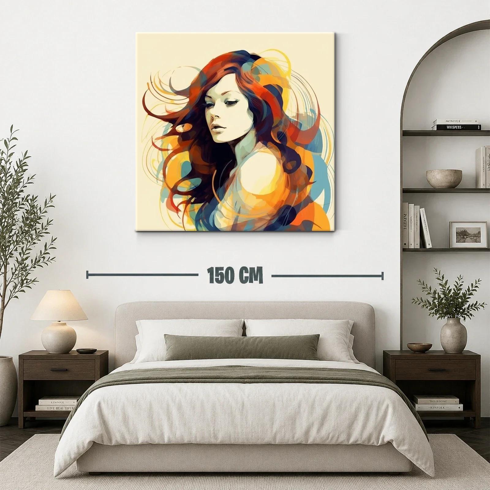 Retrato femenino con cabello ondulado y paleta vibrante — miniatura 3