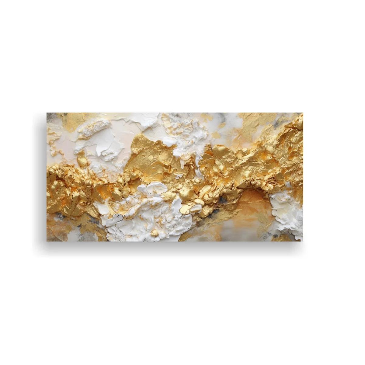 Cuadro textura abstracta en relieve dorado