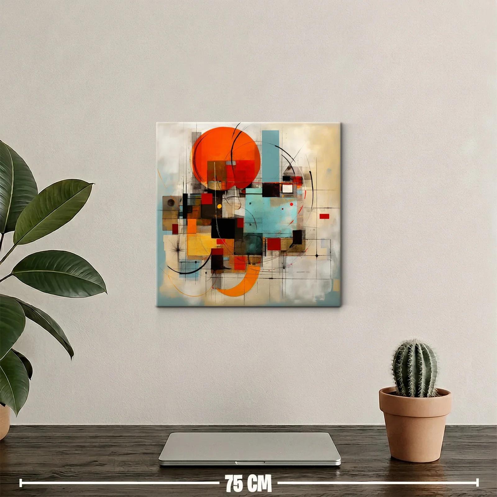 Composición geométrica con vivos tonos naranjas y azules — miniatura 2